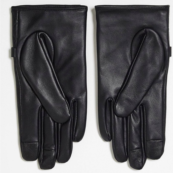ASOS Design leather gloves with gold detailing - Picture 2 of 2